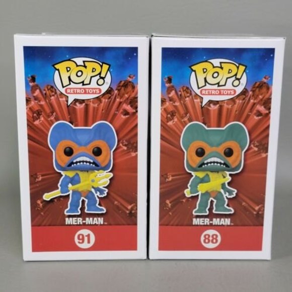 Mer-Man Blue Funko Shop Exclusive / Mer-Man Green MOTU Funko POP Bundle Set of 2 - Picture 4 of 8